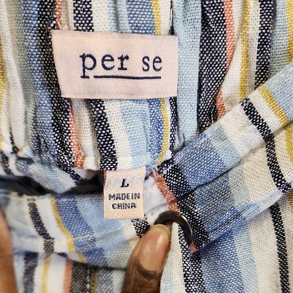 Per Se Multicolor Striped Chinos - Picture 2 of 4